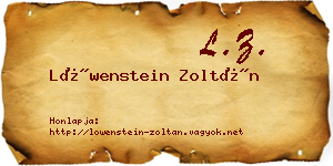 Löwenstein Zoltán névjegykártya